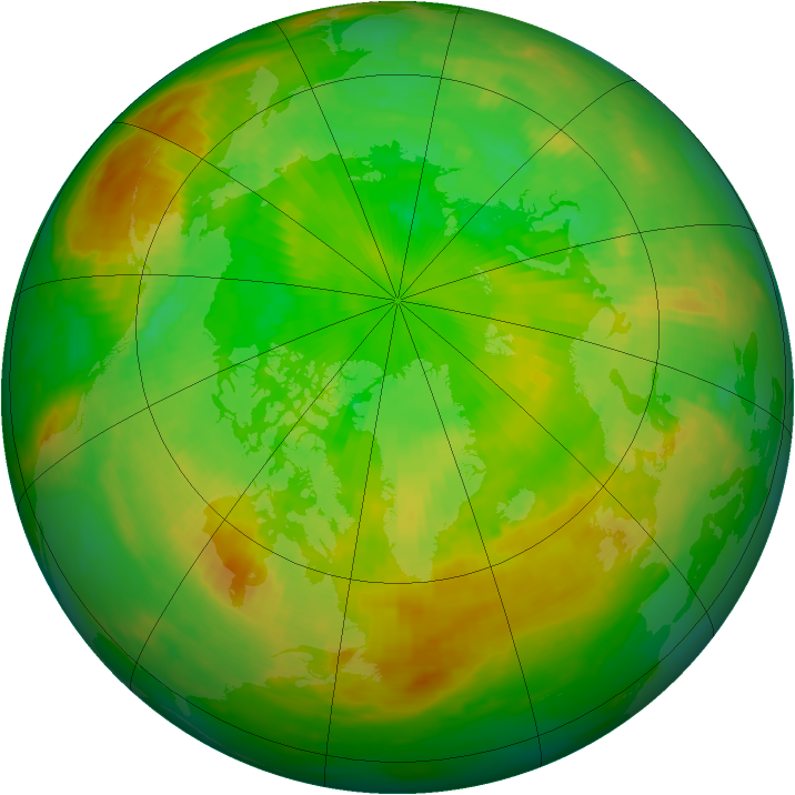 Arctic ozone map for 28 June 1982